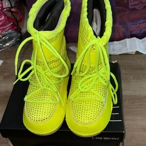 Dolls Kill Neon Yellow High-Top Sneakers